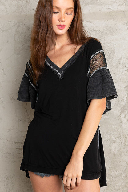 LACE MIX OVERSIZED TSHIRT