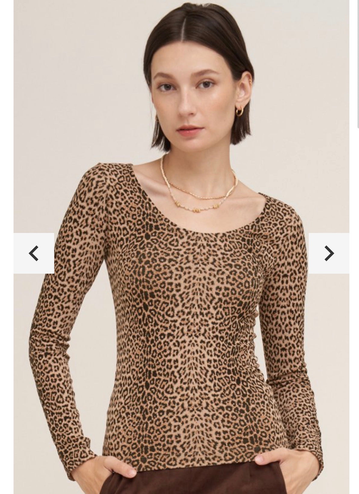 Nikki Biki leopard scoop neck