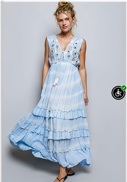 SKY DRESS WITH SHIMMER