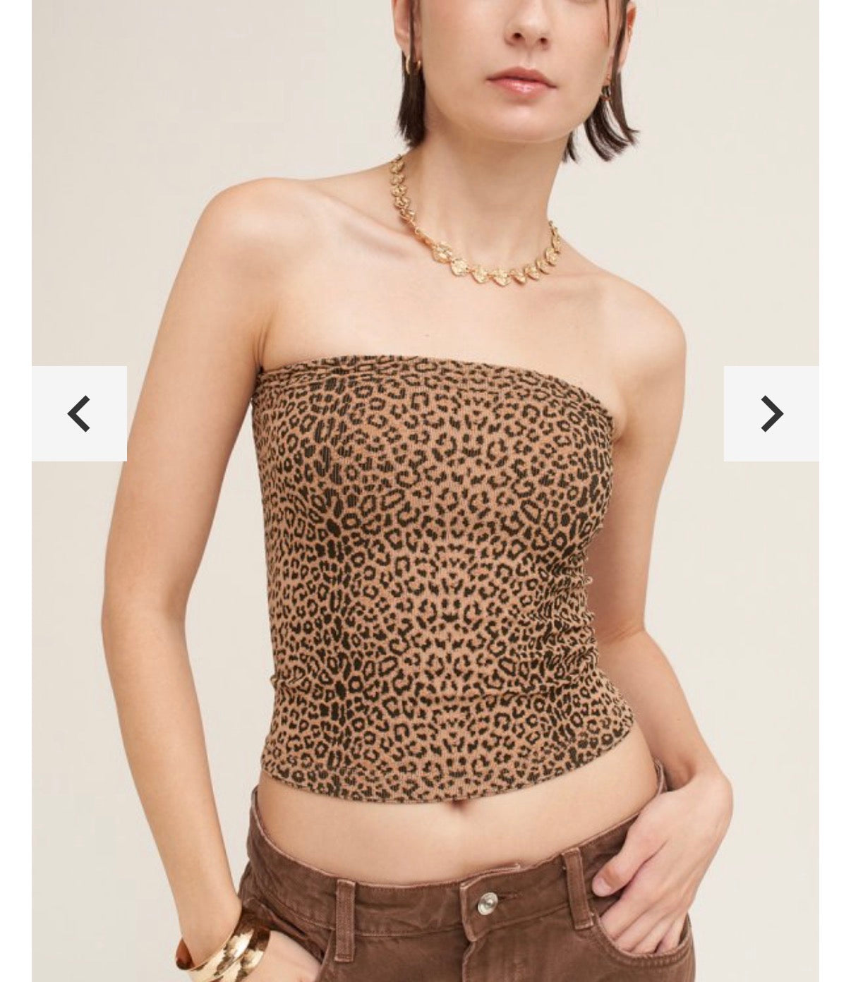 NIKIBIKI LEOPARD PRINT TUBE TOP