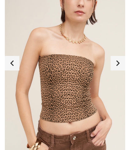NIKIBIKI LEOPARD PRINT TUBE TOP