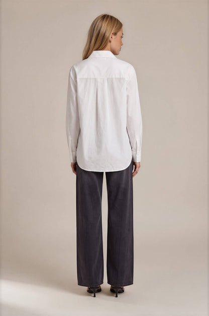 Split front button down shirt