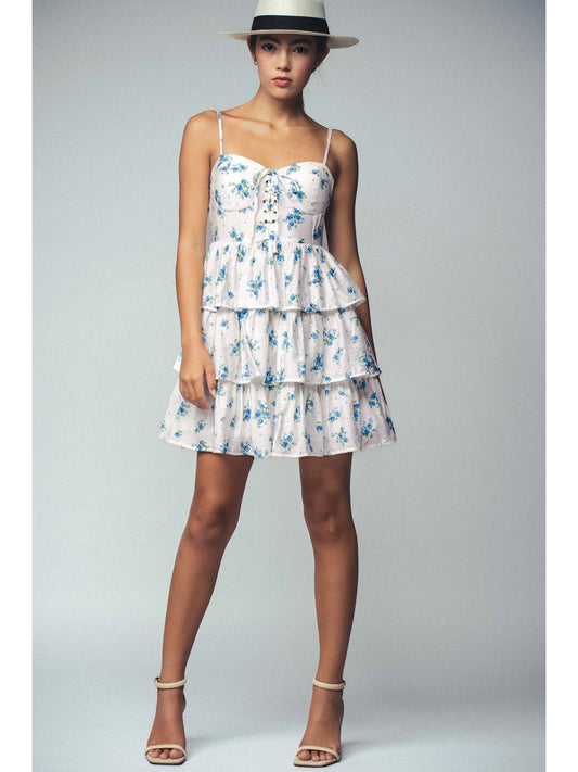 Blossom Beauty Tiered Corset Mini Dress