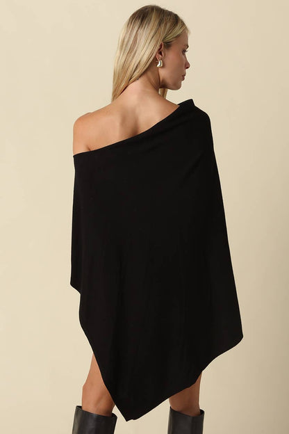 Claire Asymmetrical Knit Poncho