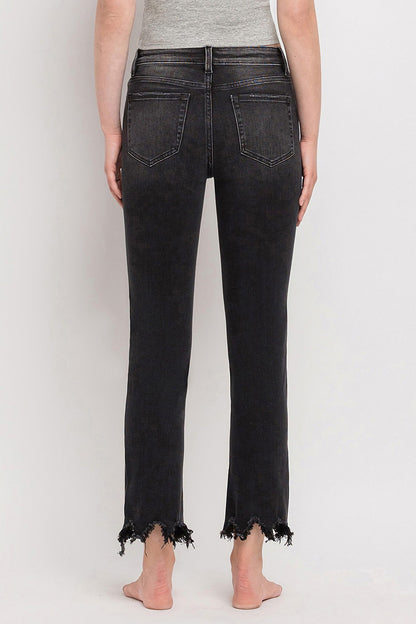 VERVET HIGH RISE STRAIGHT FADED BLACK JEANS- IN A BOTTLE