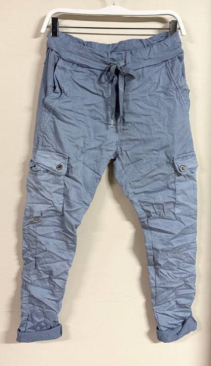 SOLID CARGO CRINKLE JOGGER IN SKY BLUE