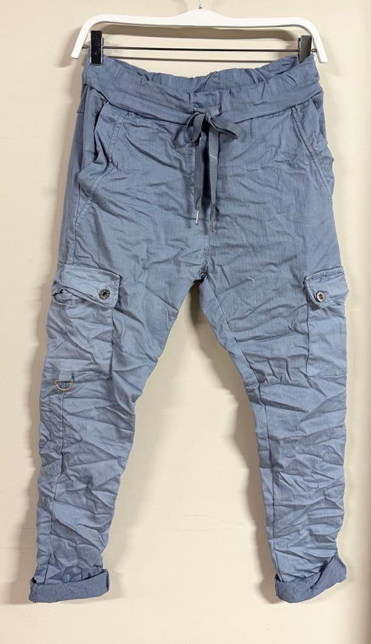 SOLID CARGO CRINKLE JOGGER IN SKY BLUE