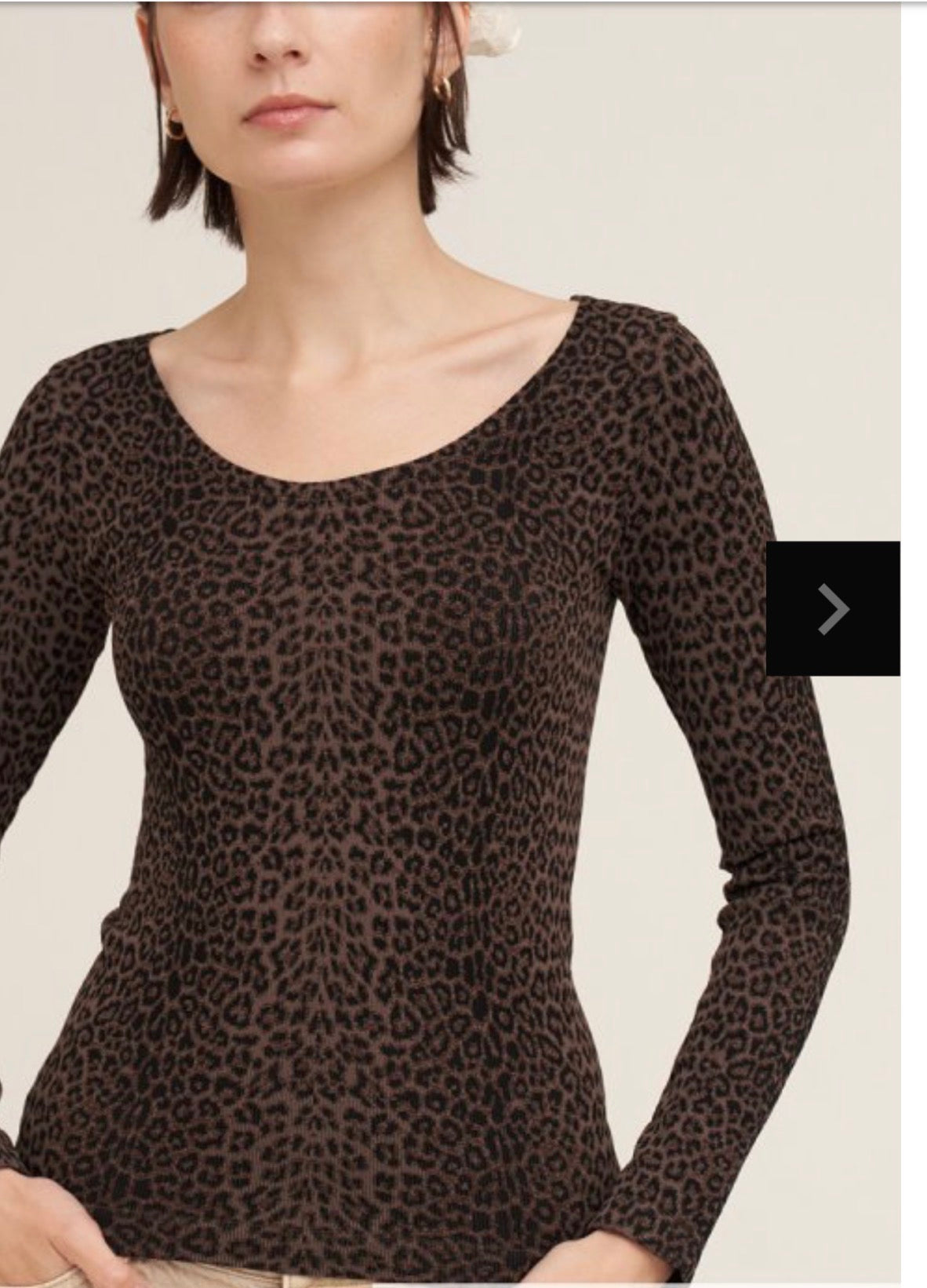 Nikki Biki leopard scoop neck
