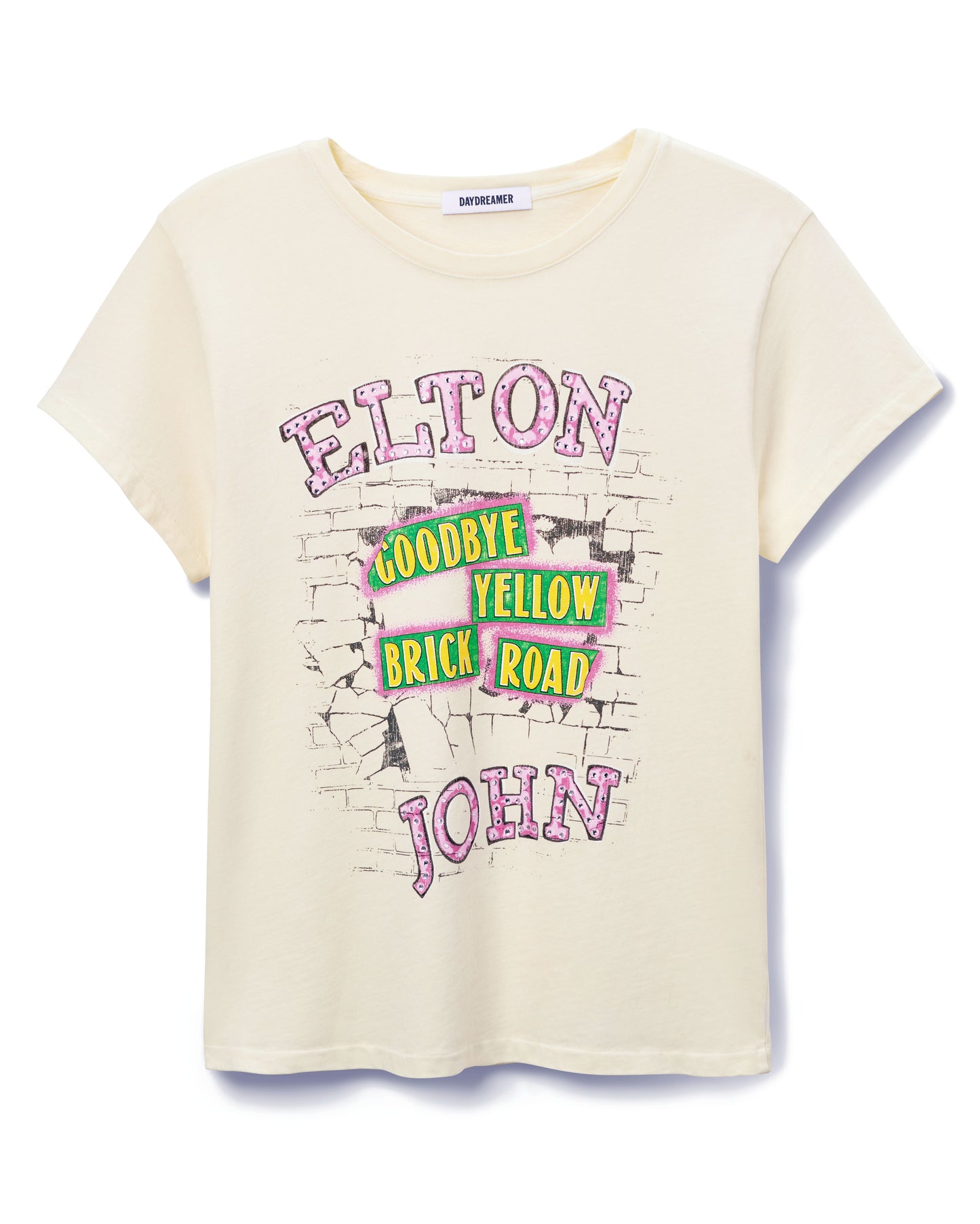 DAYDREAMER  ELTON JOHN GOODBYE YELLOW BRICK ROAD TOUR TEE IN STONE