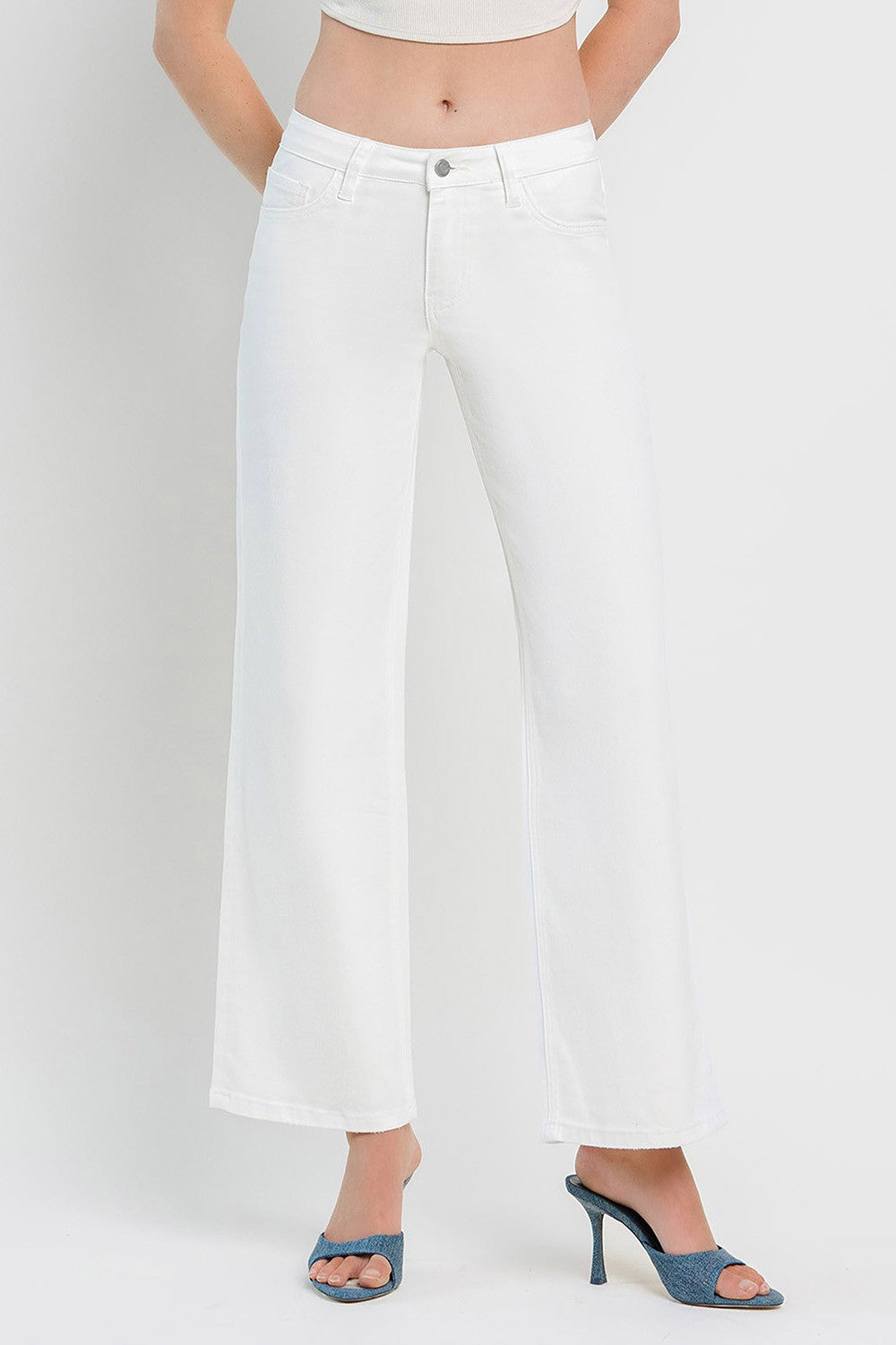 VERVET MIDRISE WIDE LEG IN WHITE