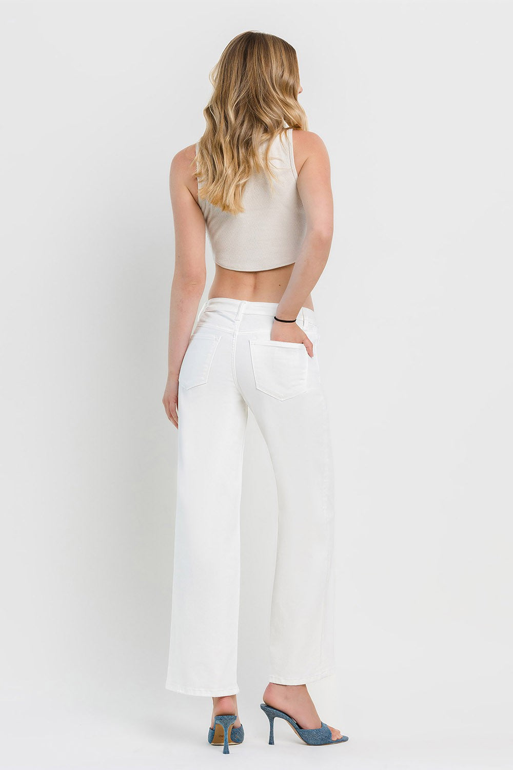 VERVET MIDRISE WIDE LEG IN WHITE