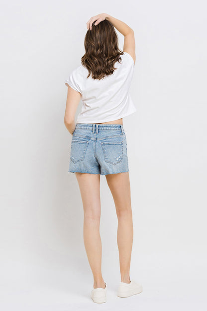 VERVET MID RISE RAW DISTRESSED HEM SHORTS T6390 -FAIRPLAY