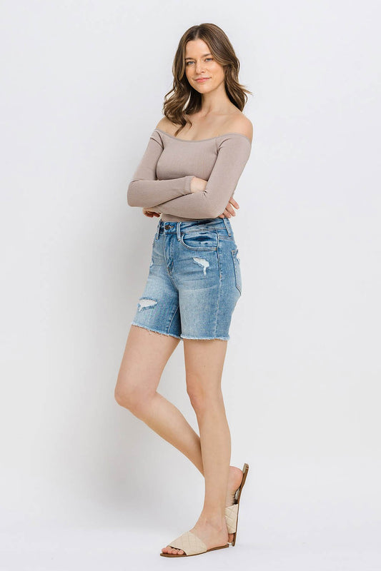 VERVET HIGH RISE MIDI SHORTS V2876