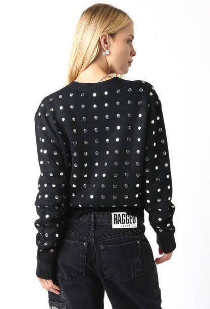 Nova Studded Knit Cardigan