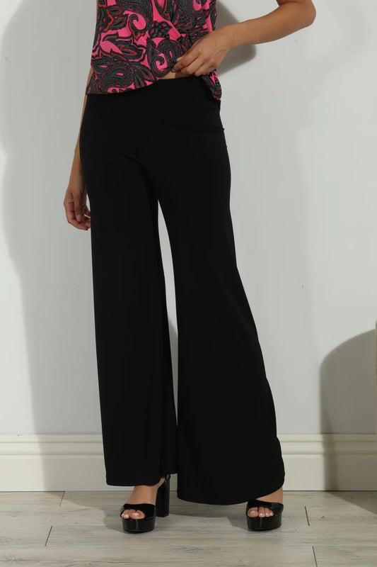 VERONICA M Black Stretch Flare Leg Pants