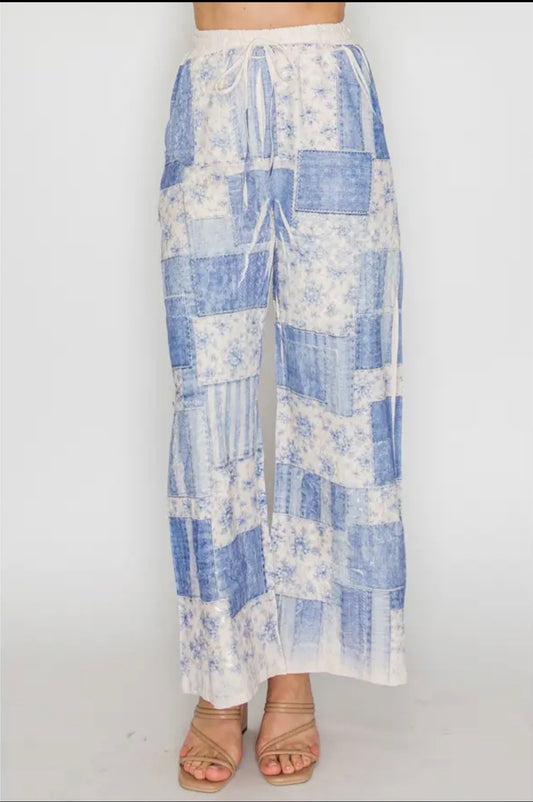 LACE PATCHWORK PANTS