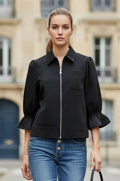 VAVA 3/4 Sleeve Zip Up Jacket