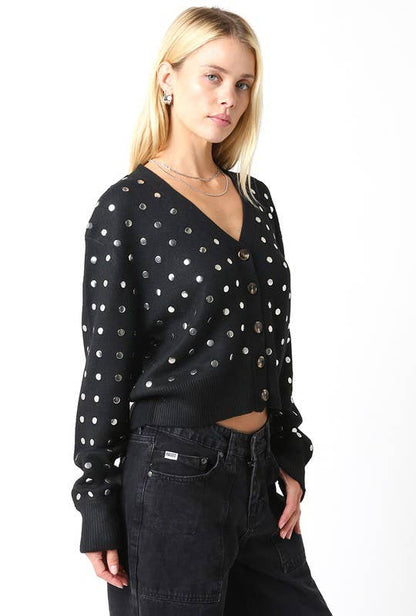 Nova Studded Knit Cardigan