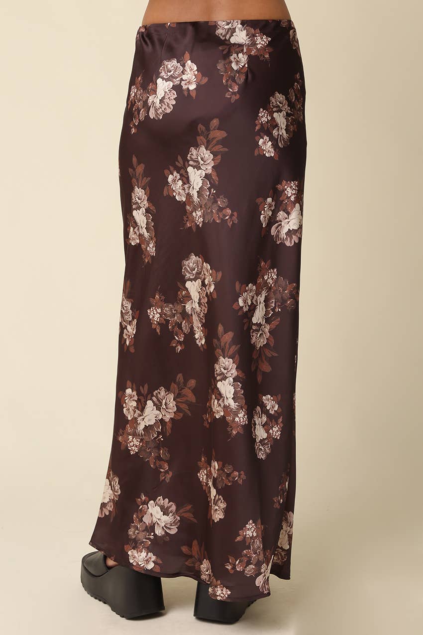 Kirana Floral Satin Maxi Skirt