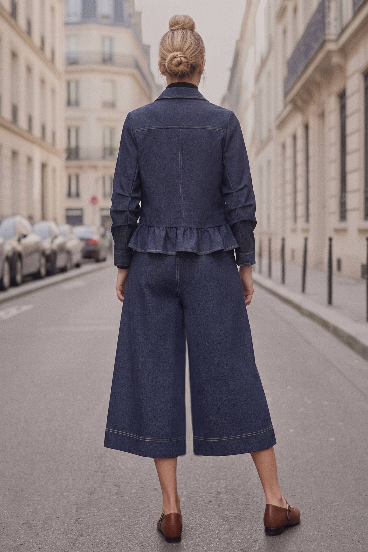 PIPER DRAWSTRING CAPRI DENIM PANTS