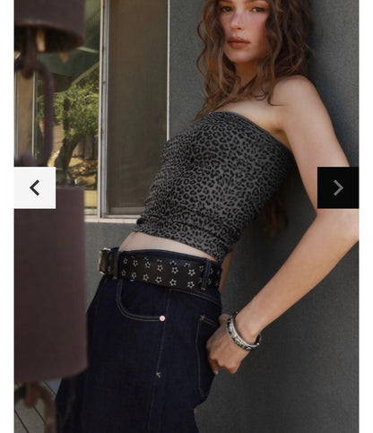 NIKIBIKI LEOPARD PRINT TUBE TOP