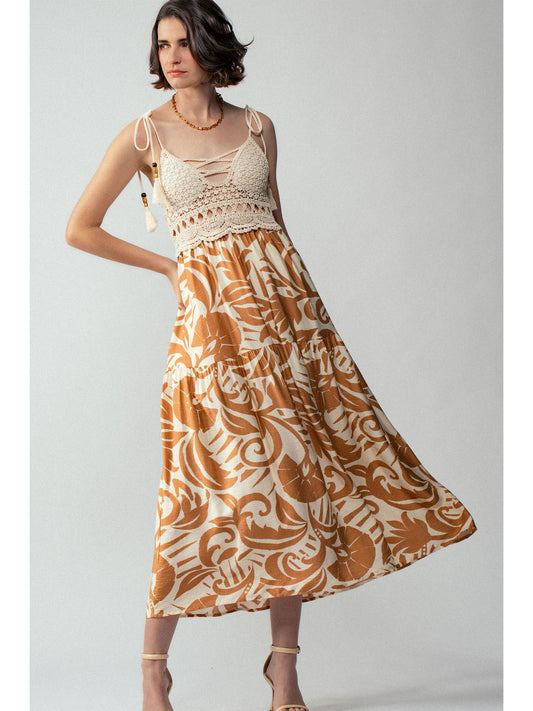Crochet Lace Tiered Dress