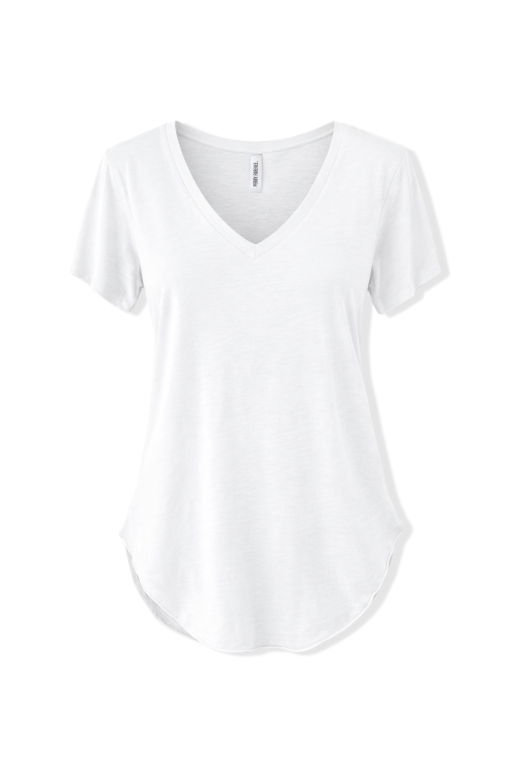 PREMIUM PLUNGE V-NECK SIDE SLIT TOP in white