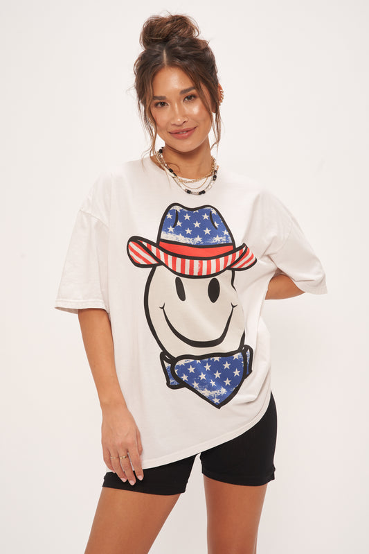 PROJECT SOCIAL T STARS COWBOY SMILEY OVERSIZED TEE O/S