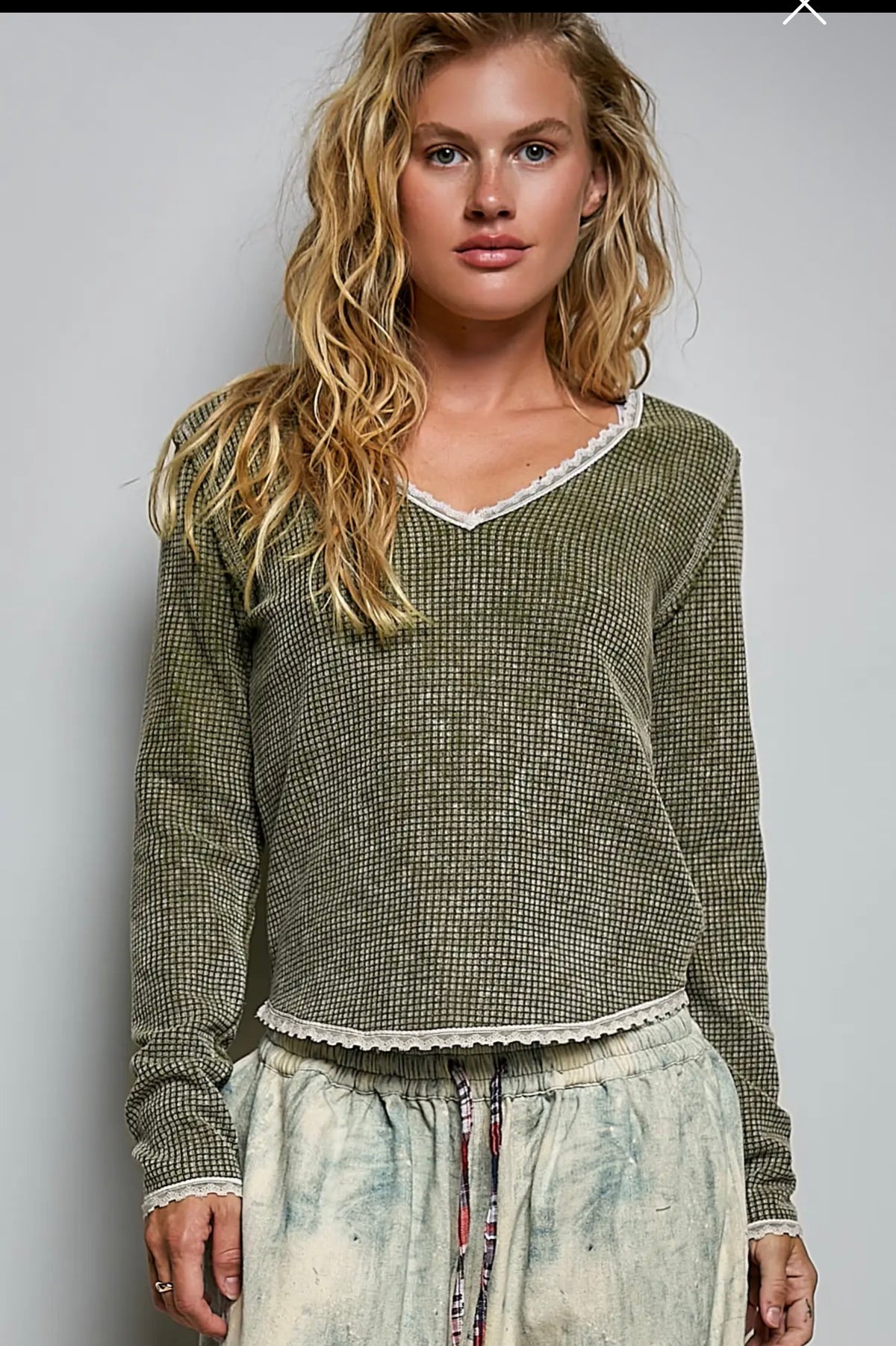 VINTAGE SOLID STITCH TOP IN OLIVE