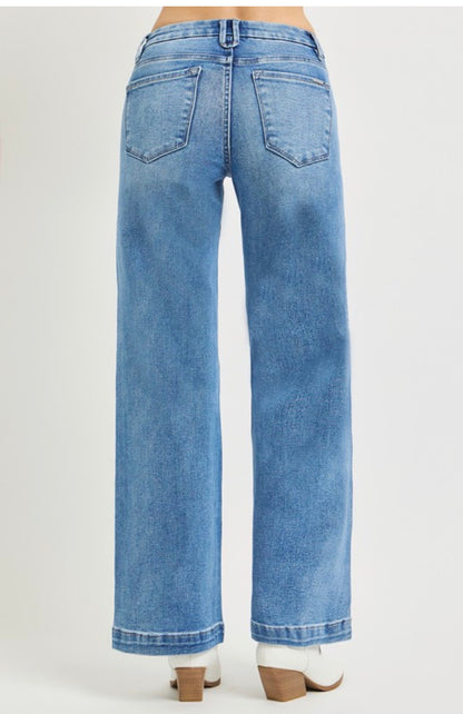 ￼ Risen wide leg, jean tummy control