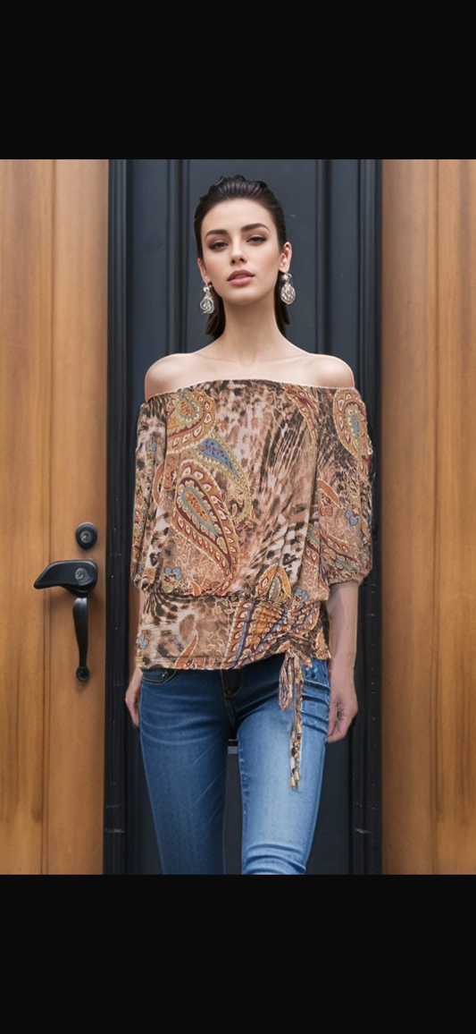 Vava Jenny half sleeve drawstring top