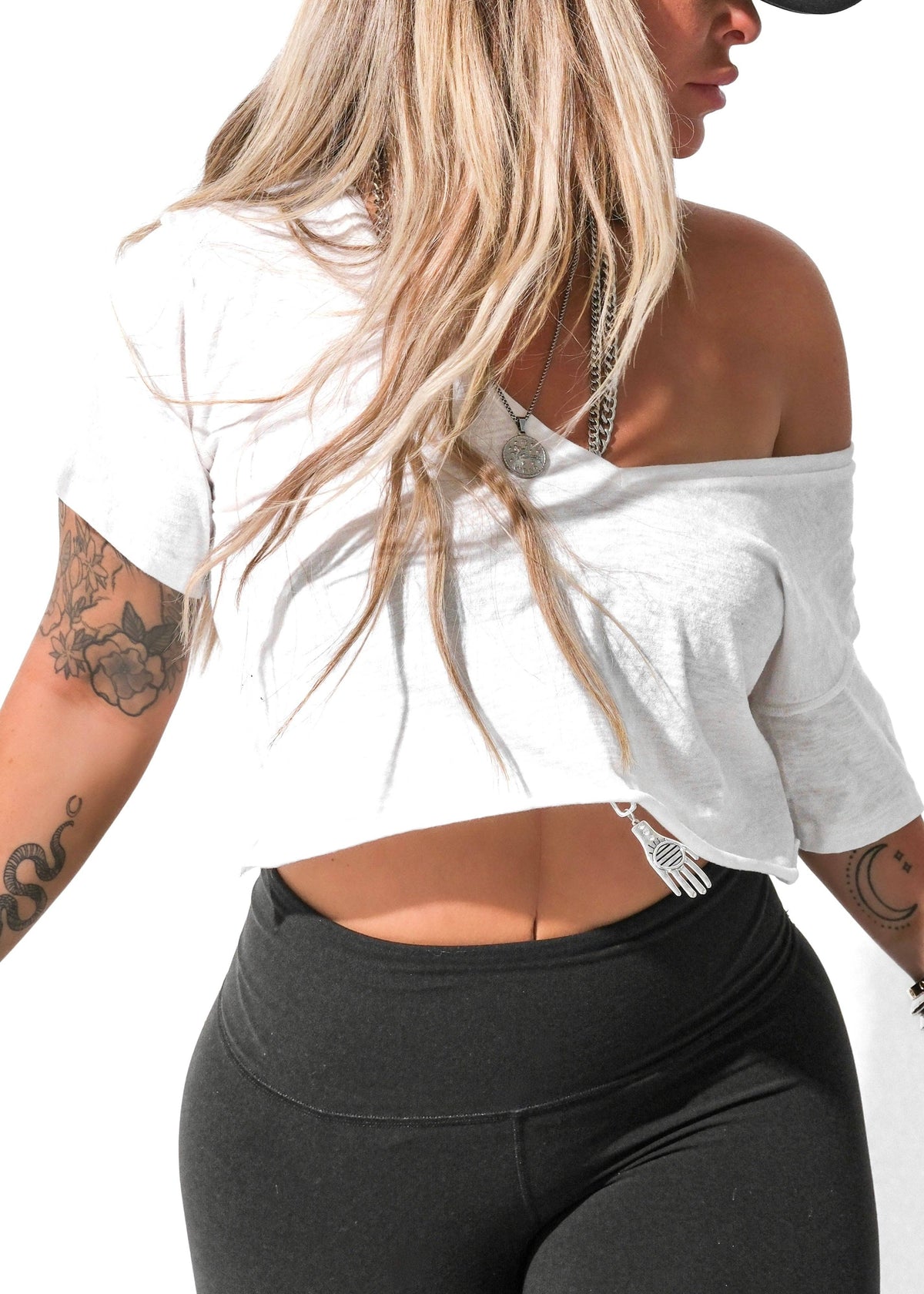 CROPPED PREMIUM PLUNGE V-NECK SIDE SLIT TOP