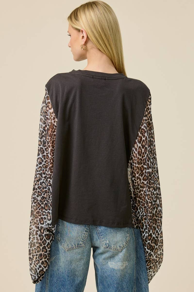 Free Bird Vintage Graphic Animal Print Kaftan Top