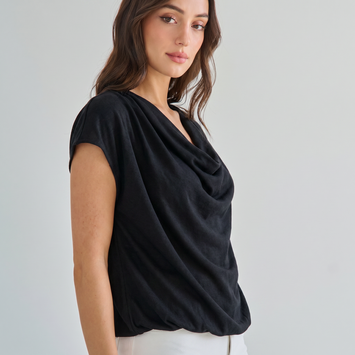 Black Cowl neck knit top