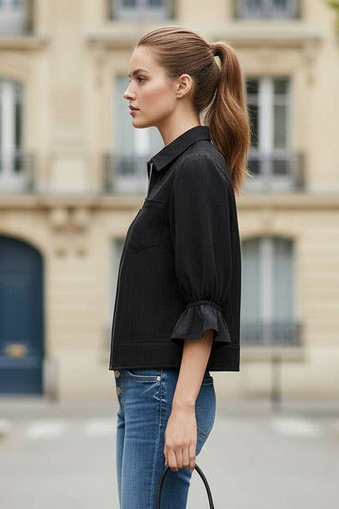 VAVA 3/4 Sleeve Zip Up Jacket