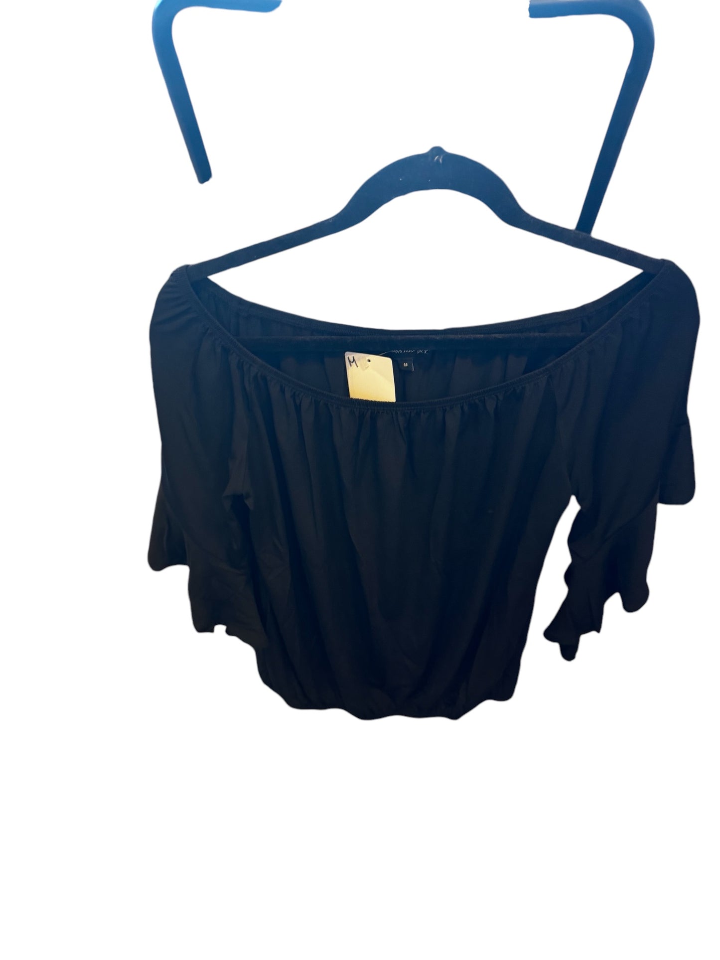 ALYSSA THOMAS BLACK OFF SHOULDER TOP