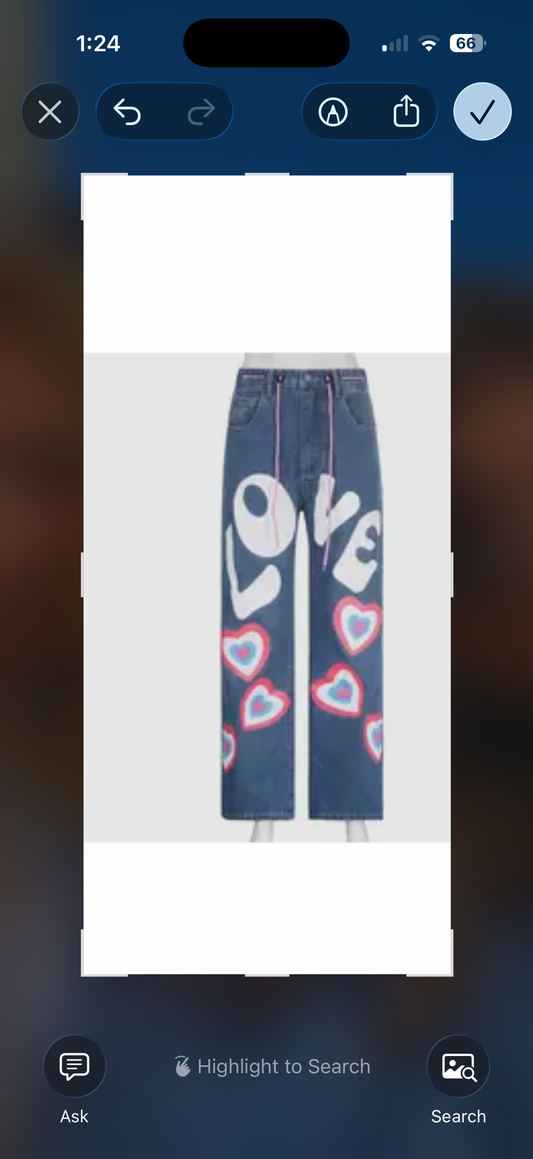 LOVE HEART WIDE LEG JEANS