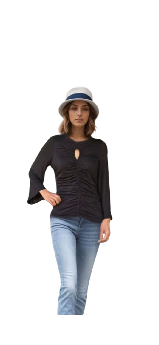 VAVA ANAIS FRONT KEY HOLE TOP IN BLACK