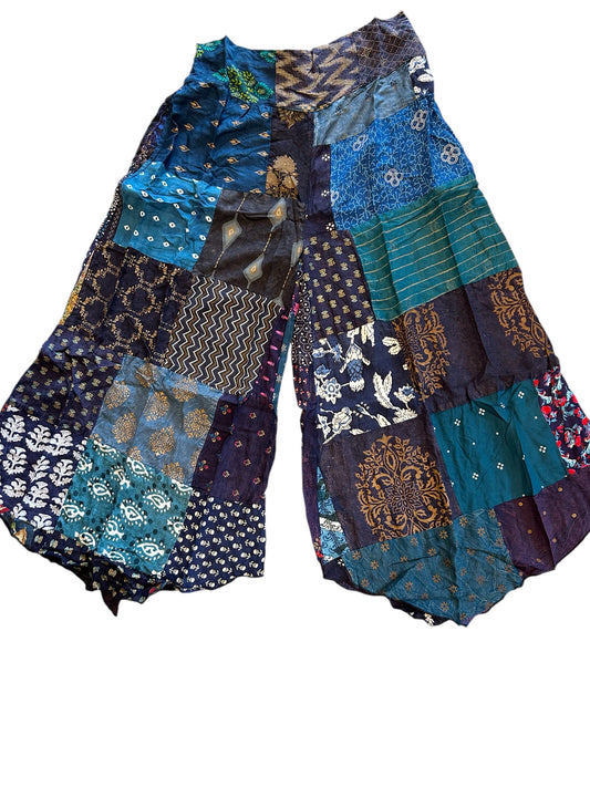 PATCHWORK PANT IN BLUES