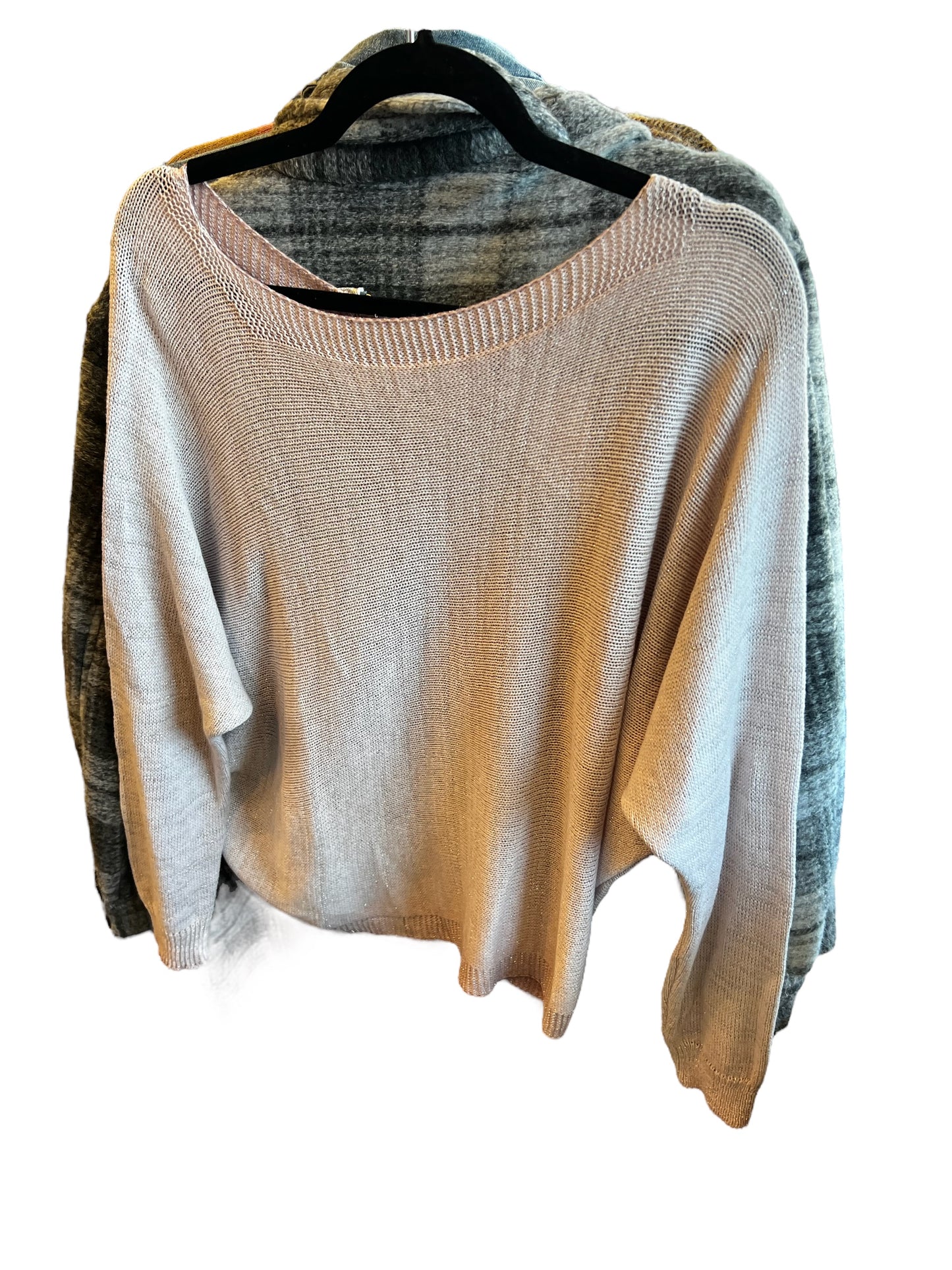 BEIGE BACK ZIP TOP O/S