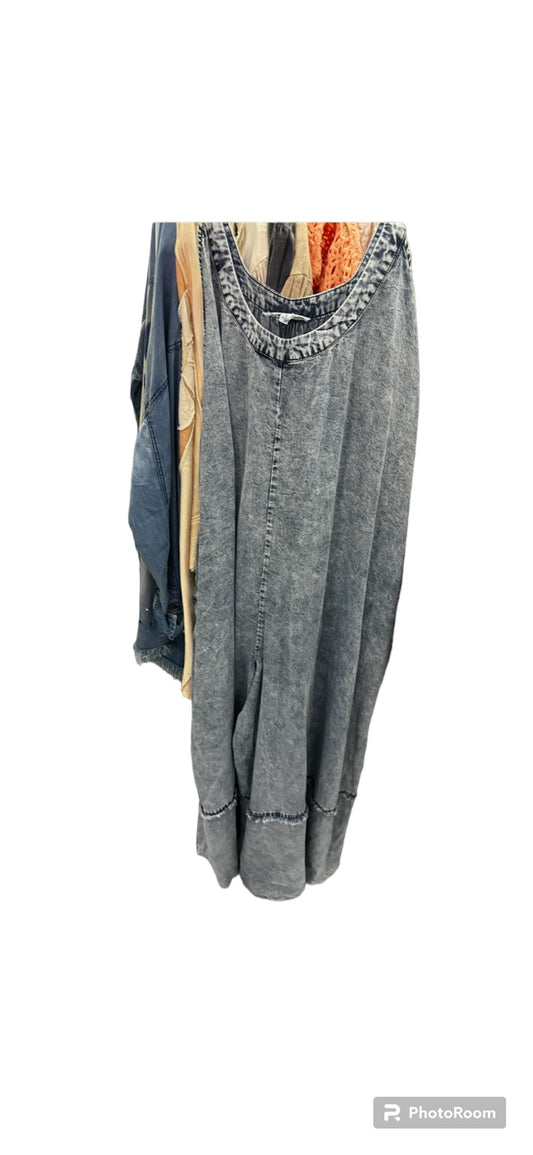 DENIM WASHED TENCEL JUMPSUIT