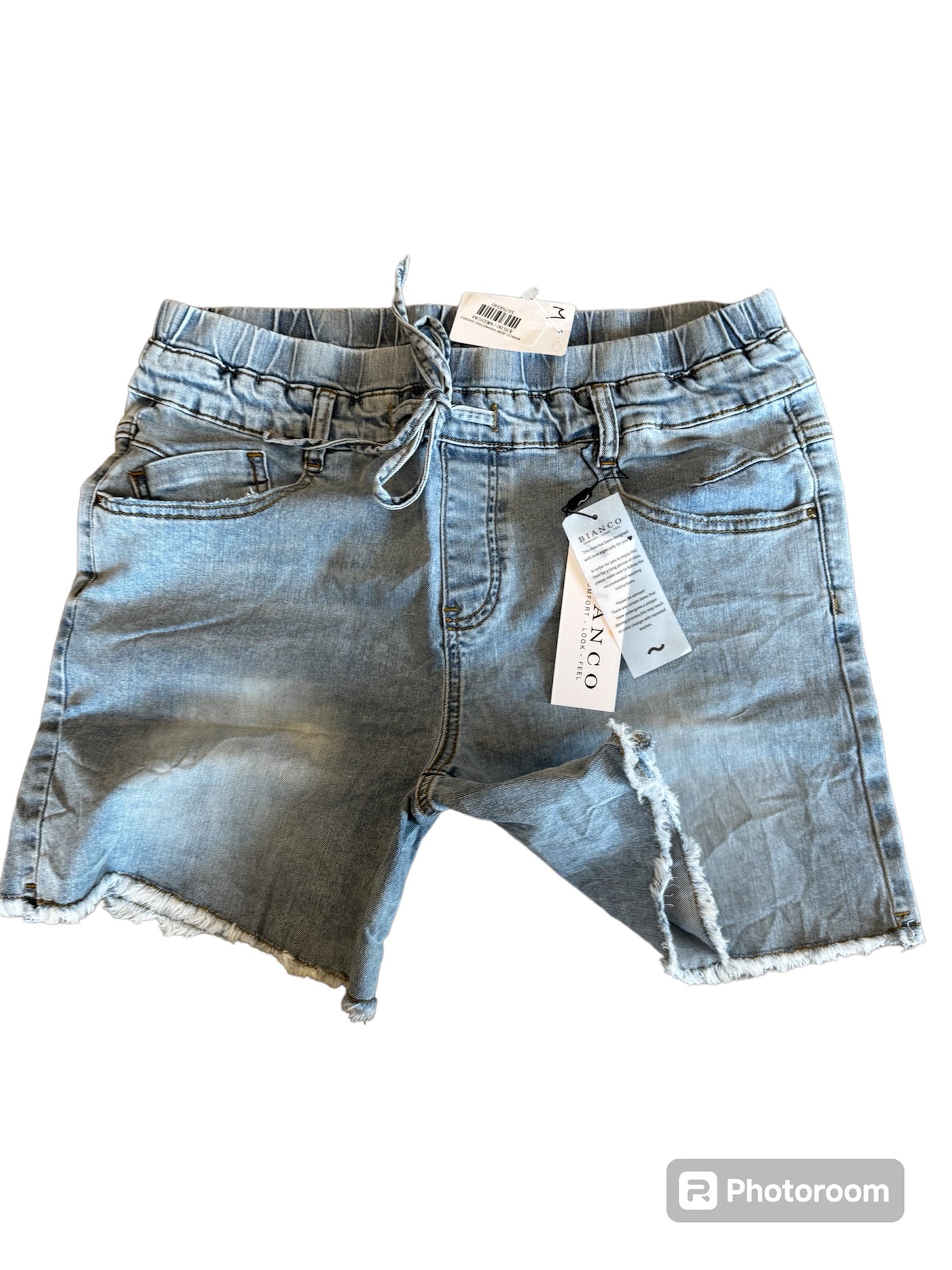 BIANCO JEAN DRAWSTRIG SHORTS