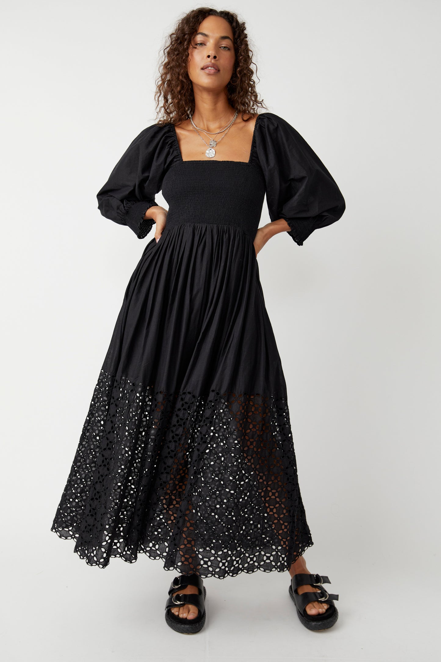 FREE PEOPLE PERFECT STORM MIDI IN BLACK