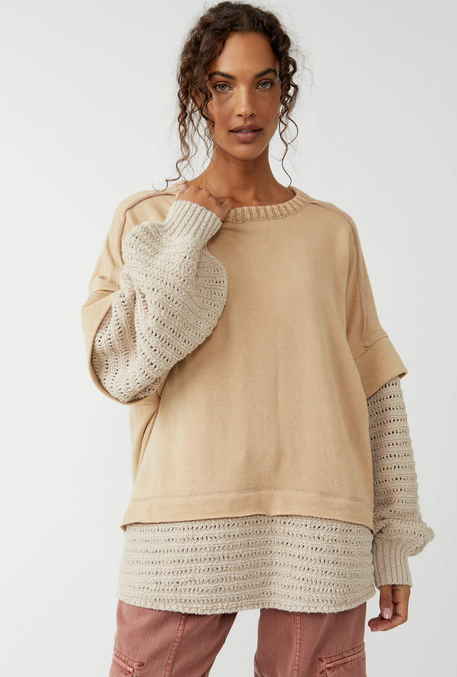 FREE PEOPLE HOLLY TWOFER PULLOVER