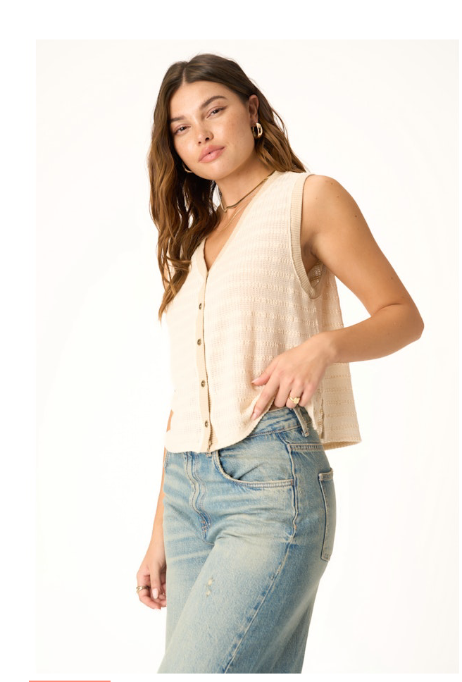 PROJECT SOCIAL T VIVA BUTTON FRONT SWEATER TANK