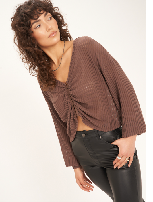 PROJECT SOCIAL T FOOLISH HEART COZY RUCHED FRONT TOP