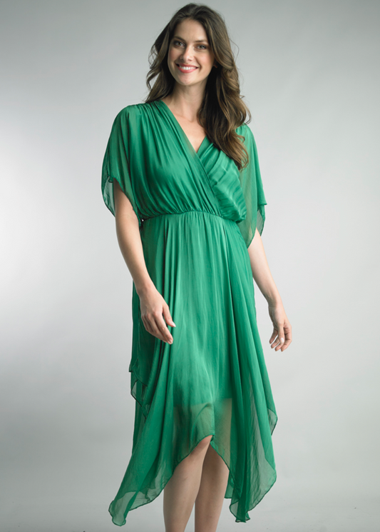 GREEN SILK DRESS