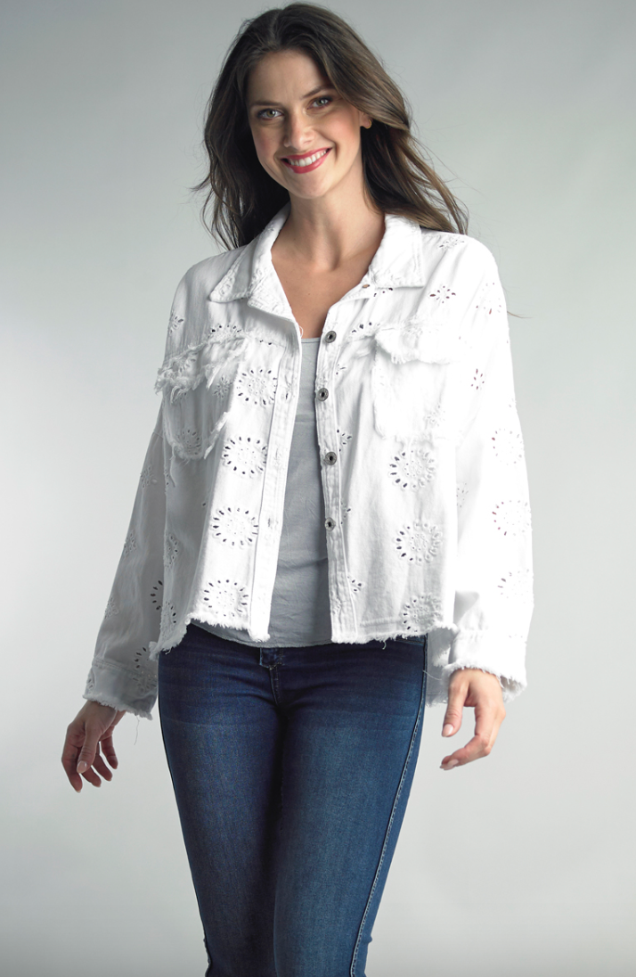 WHITE EMBROIDERY JACKET