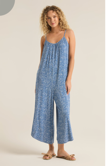 Z SUPPLY FLARED DEVAL DITSY JUMPSUIT