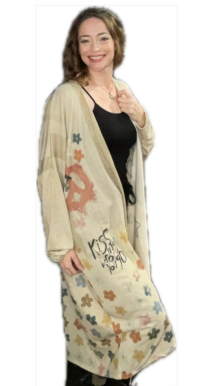 "Oh Joy" Peace Kimono ONE SIZE